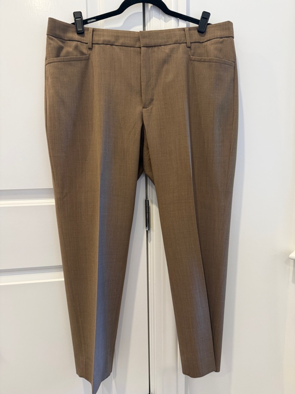 Banana Republic Siena Slim Italian Wool Ankle Pant Size 14 in Heather Camel